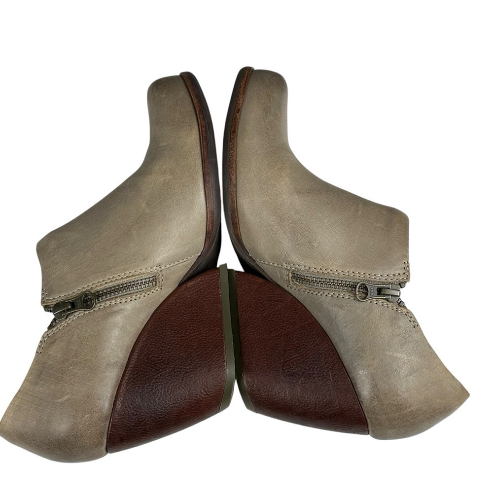 Kork-Ease Booties Womens 9M Holmes Ankle Wedge Side Zip Pebbled Leather Grey. - Picture 5 of 9
